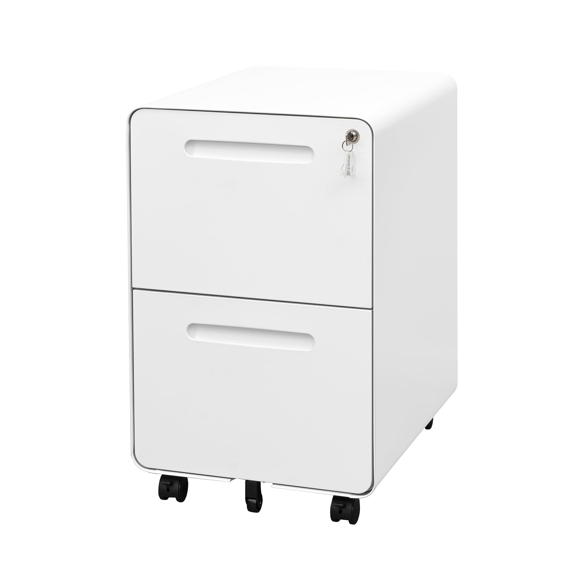 LVSTEEL 2 Drawer Mobile File Cabinet with Lock,Under Desk Metal Filing Cabinet for Home Office fits Legal/Letter/A4File,Fully Assembled Except Wheels,White,similar 