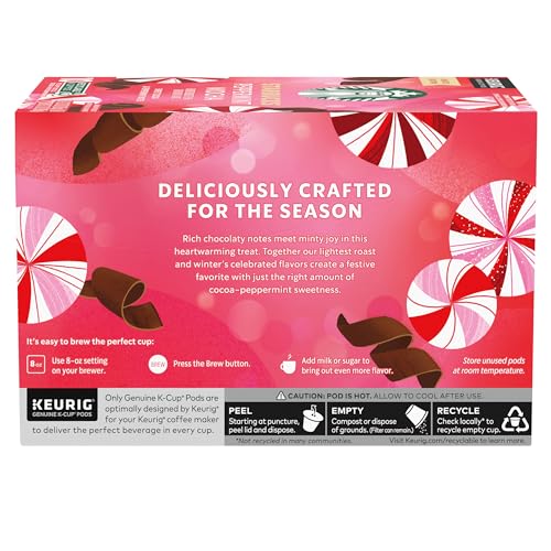 Starbucks Flavored K-Cup Coffee Pods &mdash; Peppermint Mocha for Keurig Brewers &mdash; 1 box (10 pods)