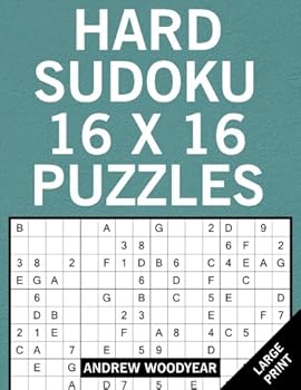 Paperback Hard Sudoku 16 X 16 Puzzles: Sudoku Large Print Puzzle Books Book
