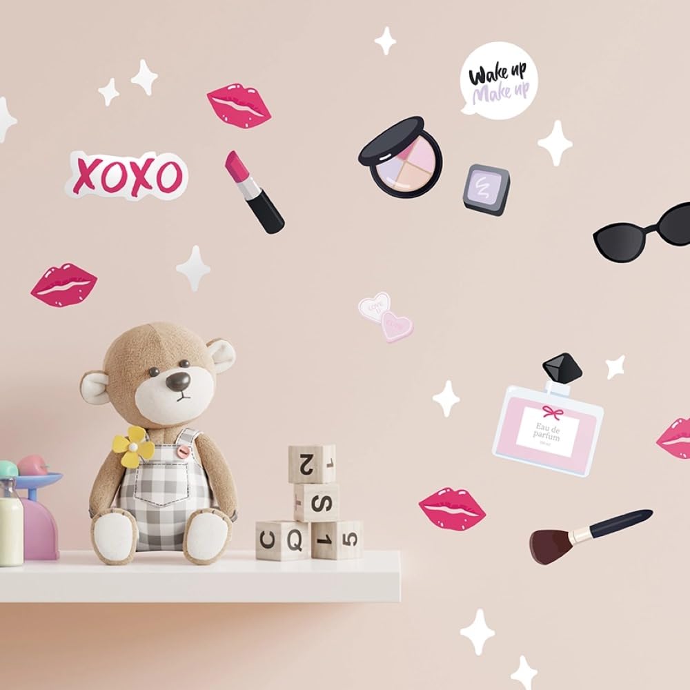 My Nametags Makeup My Nametags® Wall Stickers | Peel-And-Stick, Removable & Repositionable Wall Decals | Room Decor For Kids' Bedroom, Nursery, Playroom