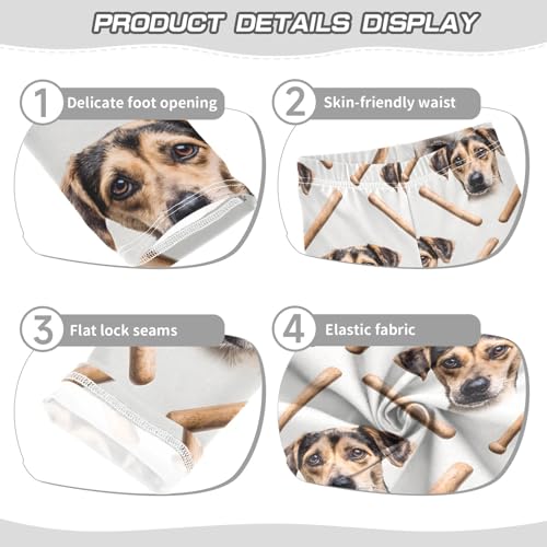 Girls' Athletic Leggings Ankle Length Yoga Dance Pants Kids Teen 4T Dog Stick3