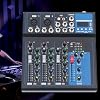 4 Channel Professional DJ Audio Mixer Sound Board Console Interface Digital USB Bluetooth Input 48V Phantom Power Stereo DJ Studio Streaming for Recording, Podcasting
