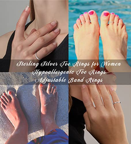 Staligue 925 Sterling Silver Toe Rings Glossy Cross Cuff Toe Rings Sterling Silver Hypoallergenic Adjustable Toe Rings For Women Open Toe Rings Summer Beach Minimalist Toe Rings For Jewelry #TOP6