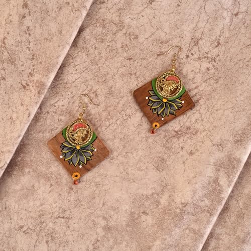 Image of Handcrafted Tribal Wooden Earrings Collection for Women - Butterfly, Princess & Modern Geometric Statement Designs
