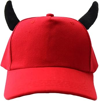 123Arts Devil Horn Peaked Baseball Cap Hat for Men and Women