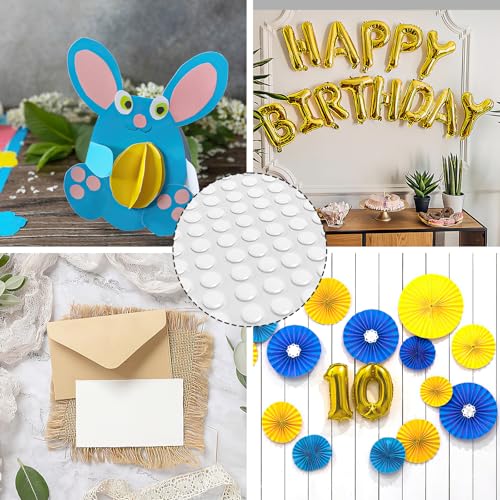 Moosono 1000 Stück Doppelseitige Klebepunkte, 6mm Foto Klebepads, Rund Transparente Aufkleber Keine Spuren Selbstklebende Klebepunkte für Poster, Ballon, Papier, Bürobedarf, DIY Basteln(10 Blatt)