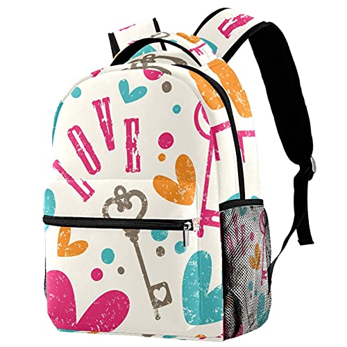 Sac à dos d'école multicolore motif loup et élan pour ordinateur portable