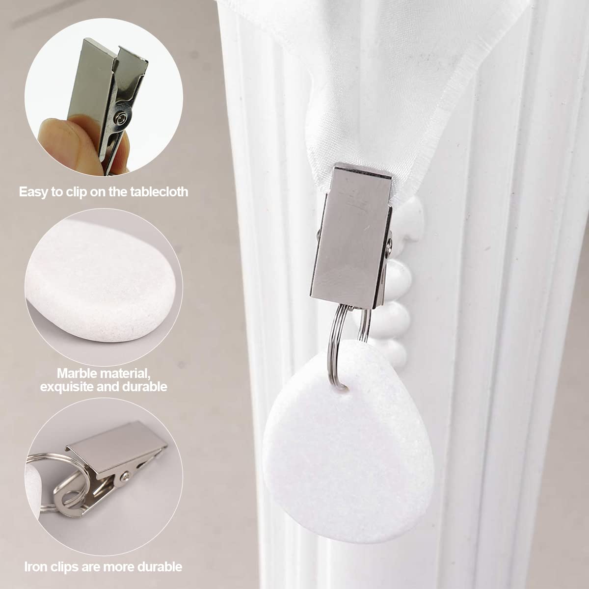 Sollbry Pesi Per Tovaglia 8 Pezzi In Acciaio Inox, Clip Per Tovaglia Da - 4