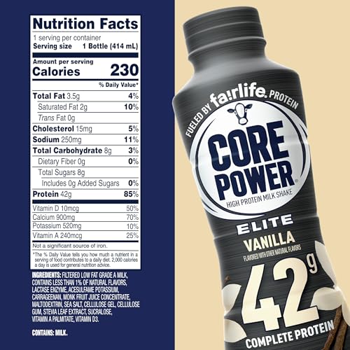 Core Power UPC-62 Fairlife Elite 42G High Protein Milk Shake Bottle thumb #5