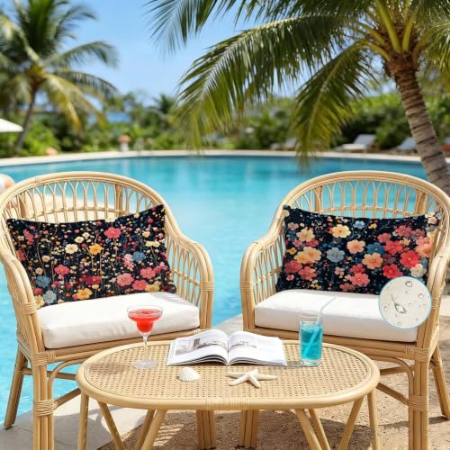Fleur canapé rectangulaire protège oreiller imperméable lot de 2