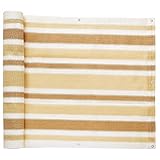 California Net Co. (Quantity 3 Pack) 32” Inches x 180' Inches (15 FT) Beige/Brown/Ivory Striped Outdoor Wind, Sun, Privacy Screen Mesh Net for Swimming Pool, Patio, Canopy, or Deck