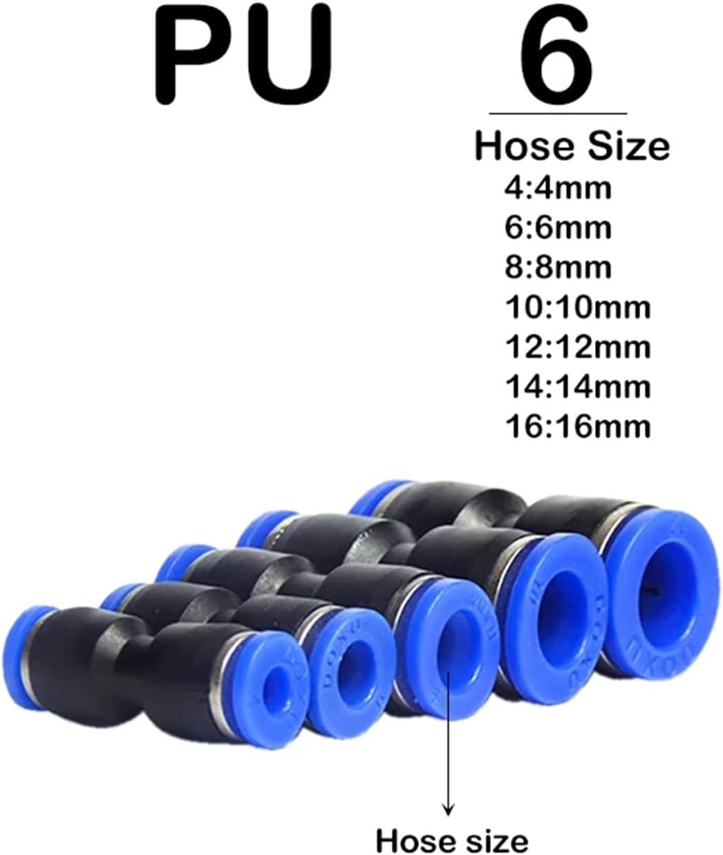 Pneumatic Fittings Quick Connector Hose Tube Connectors Plastic PE/PU/PY/PM/PV/PP HOSE 14mm 16mm 10Pcs(PU (10PCS A LOT),Use 16mm hose)