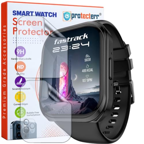 Image of Smartwatch Screen Protector for Fastrack Limitless FS1+ 2.01 inch (Pack of 2) - Flexible TPU Film, 9H Scratch Resistant, Self Healing, Anti Fingerprint, HD Clear - Not Tempered Glass