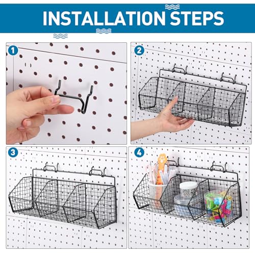 Panier pour panneau perforé à compartiments modulables pour organiser un établi