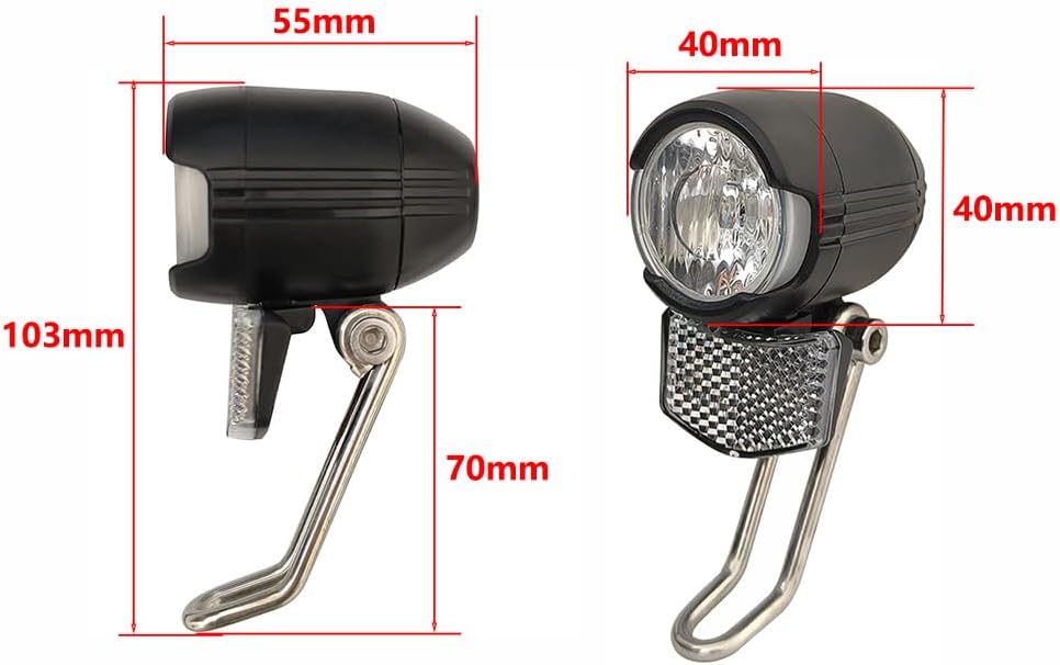 EBike LED Headlight Bike Front Light with Built-in Horn 3Pin Waterproof Connector 36V 48V for Night Riding Bicycle Horn Headlight for MTB Electric Bicycle
