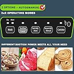 Precision Vacuum Machine,Pro Food Sealer with Built-in Cutter and Bag Storage(Up to 20 Feet Length), Both Auto&Manual Options,2 Modes,Includes 2 Bag Rolls 11”x16’ and 8”x16’,Compact Design - Image 4