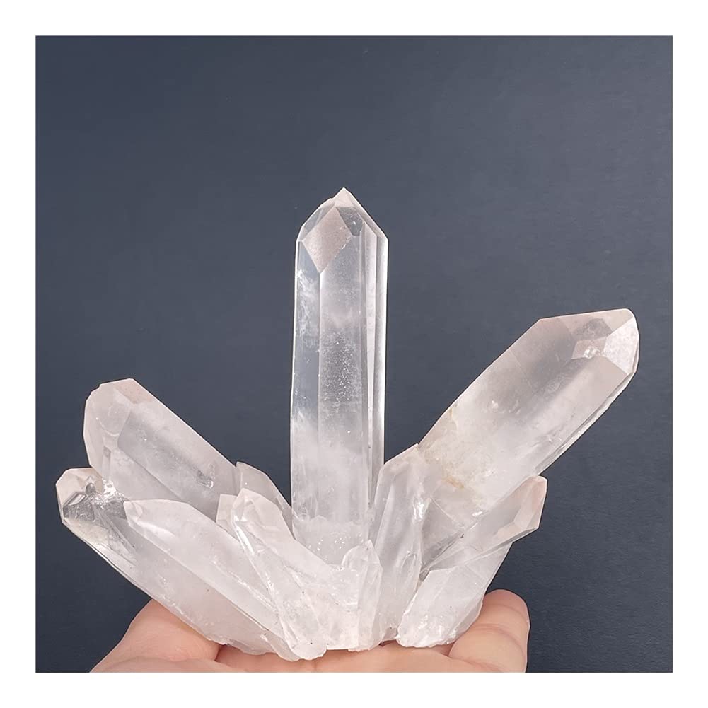 Salud y hogar Adornos de energía de racimo cristalino Blanco Natural Decoración de espécimen minerales (Size : 161-200G)