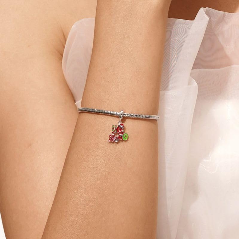Image of GNOCE Christmas Charm Silver Plated & Sterling Silver Bracelet Gift