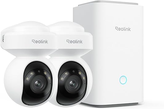 REOLINK Outdoor Security Camera System, 5MP PTZ WiFi Cameras with Auto Tracking, Plug-in Power, microSD Card Included, Supports Max.512GB2 Storage, 24/7 Offline Recording, Home Hub with 2x E1 Outdoor