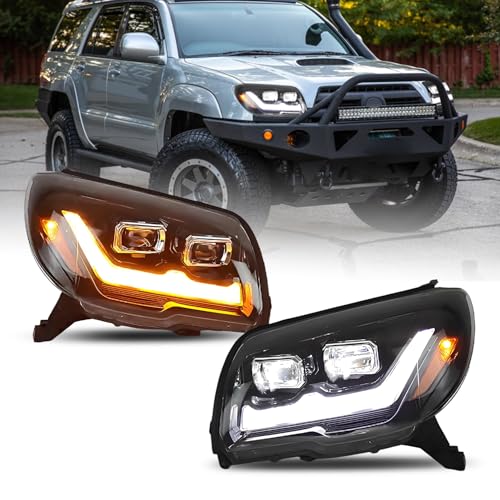 HCmotion LED Headlights For Toyota 4Runner 4th GEN 2003-2009 Front Lamp Assembly with Start Up Animation Full LED with Sequential Turn Signal