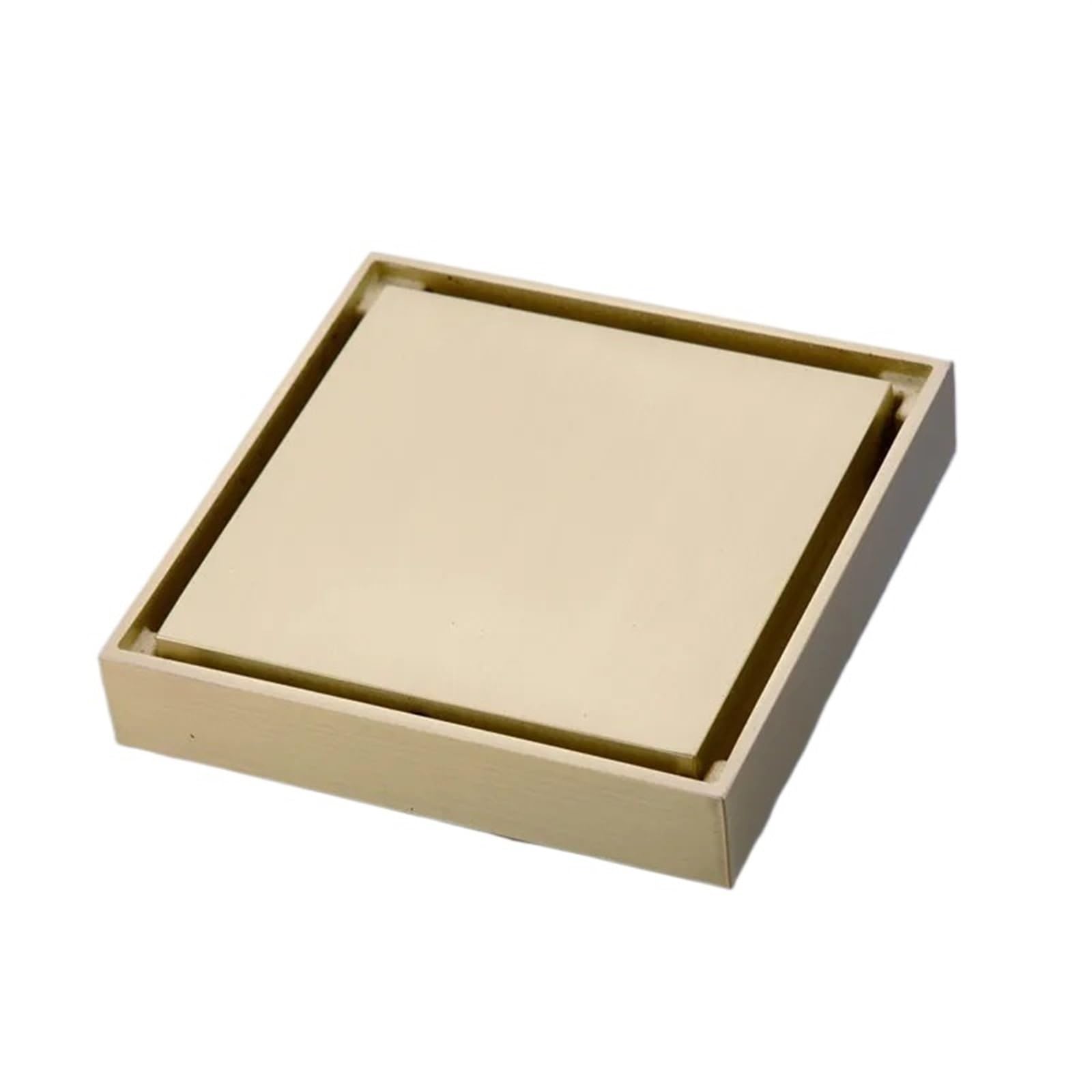 Floor Drain Brass Shower Drain Bathroom Floor Tile Square Anti-odor 100X100 for Hair Waste Bathroom(Gold)