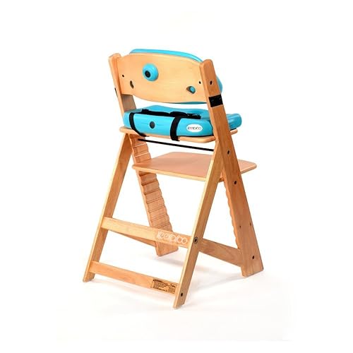 Miniatura 3 de Keekaroo Height Right - Silla alta para niños con cojines cómodos, color natural/aguamarina (0055204KR-0002)