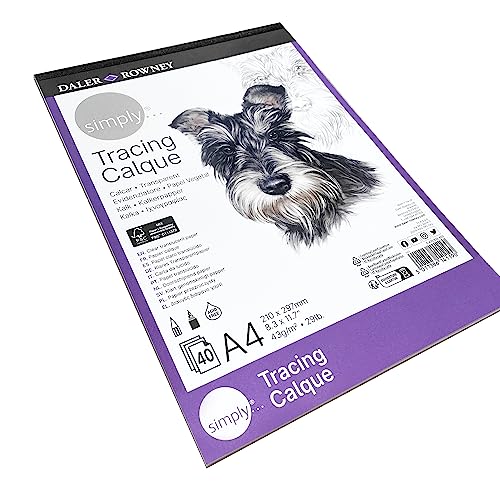 Bloc Daler Rowney de papel de calco A4 60gsm con hojas resistentes de alta definición