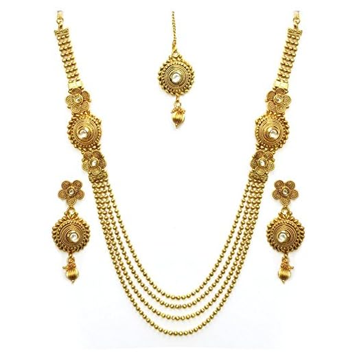 YouBella Jewellery Sets for Women Kundan Maharani Temple Traditional Necklace Set for Women Jewellery Set with Earrings for Women