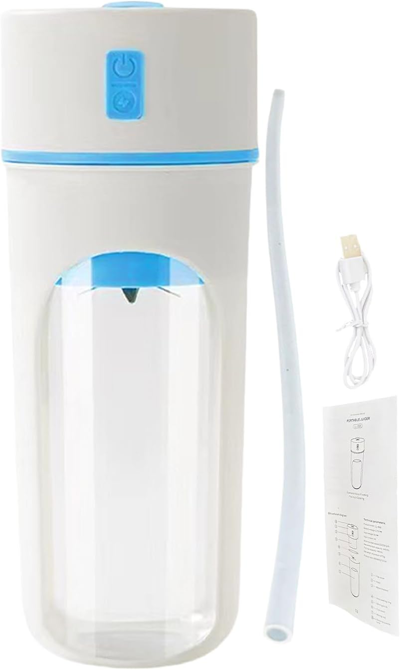 Bicchiere miscelatore elettrico | frullatore personale senza fili - multifunzionale ricaricabile 480ml con cannuccia per succhi naturali Viaggio Sport Trekking Casa Preparazione Pasti