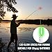 Glooglitter 6 Pcs Fishing Glow Sticks LED Fishing Pole Light Night Fish Alert Glow Stick with 8 Pcs Rechargeable CR425 Battery and Battery Charger(Green Light,Classic Style)
