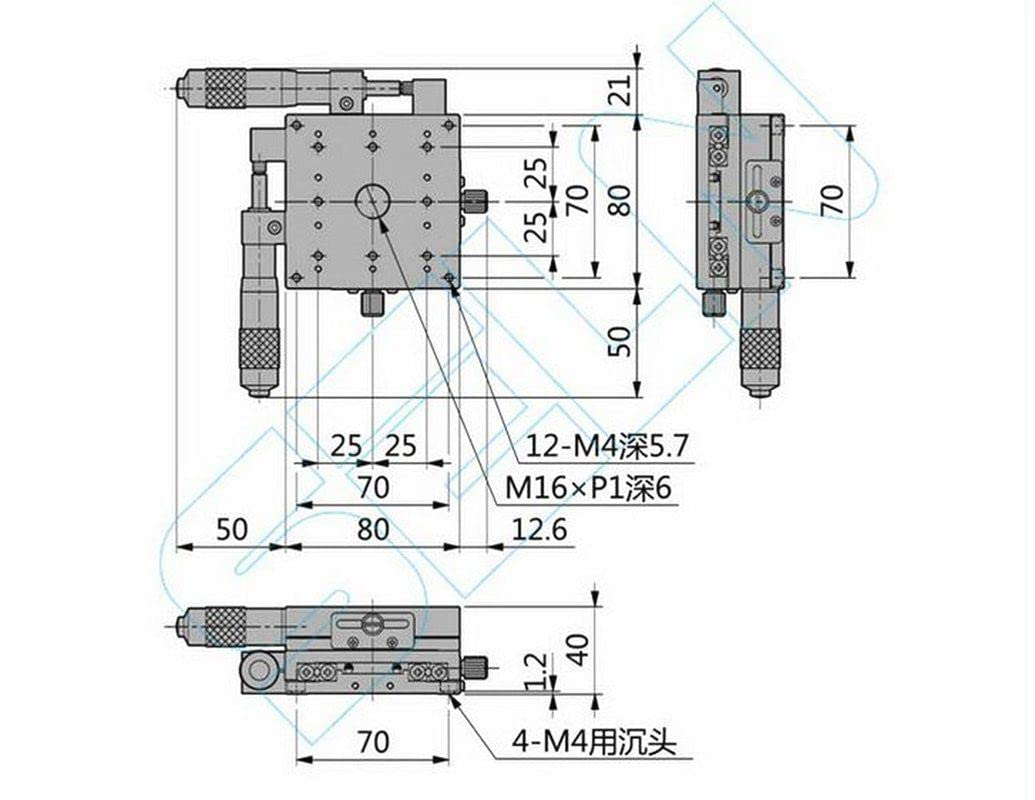 XY 80X80mm Left 2 axis Adjustable Precision Linear Stage Cross-Roller Bearing for Automation Sliding Linear CNC Equipment