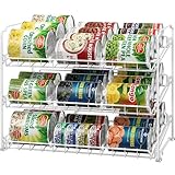 Simple Houseware Stackable Can Rack Organizer Storage for Pantry, White