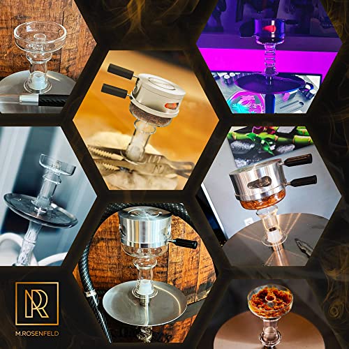 M. ROSENFELD Glaskopf Shisha Set – Shisha Kopf Set, Phunnel Kopf mit Smokebox HOOKARTIS mit einzigartigem Multi-Ring-Boden - passt für alle gängigen Köpfe, Designed in Germany