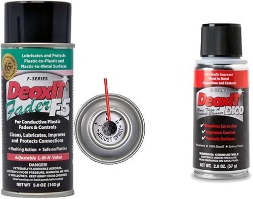 Lubricante CAIG DeoxIT FaderLube de 5 onzas y Hosa D100S-2 CAIG DeoxIT 100% limpiador de contacto en aerosol, 2 onzas disponible en Yaxa Peru