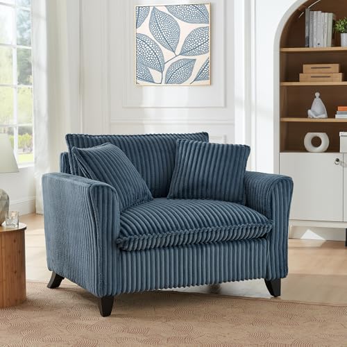 Hanherry Accent Chair, 46.5' Corduroy Oversized Armchair for Living Room, Single Sofa Chair with 2...