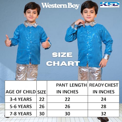 Image of Kaku Fancy Dresses Western Disco Outfit for Kids Sequin Shirt with Shining Pants for Annual Day Programme