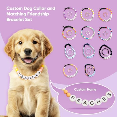 image for Smile lab Personalized Beaded Dog Collar Custom with Pet Name and Lett