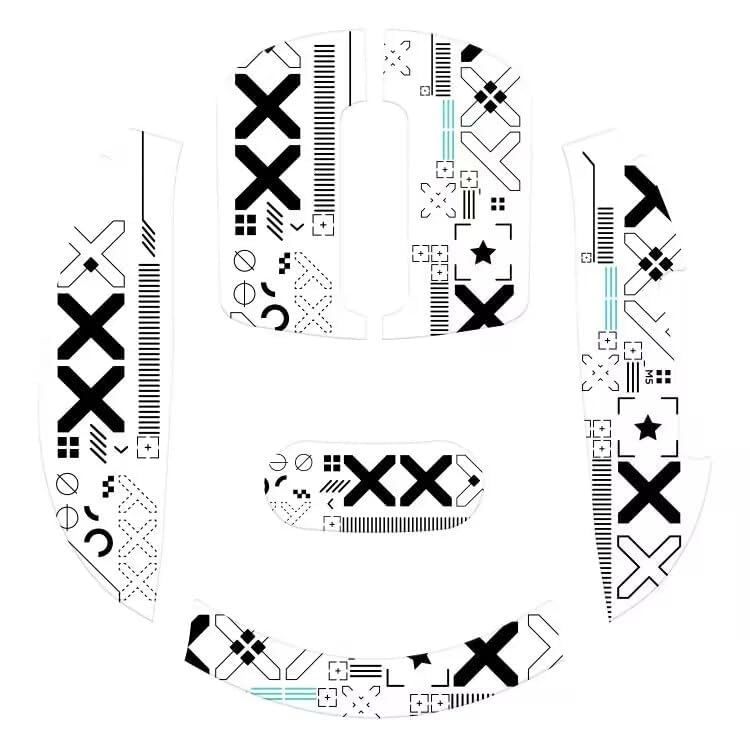 Image of Mouse Anti Slip Grip Tape, Pre-Cut Universal Griptape for Superlight Wireless Gaming Mouse Skins, Sweat Resistant, Elastics Refined Side Grips, Easy to Apply, Ultra-thin 0.5mm (0.02in) - White