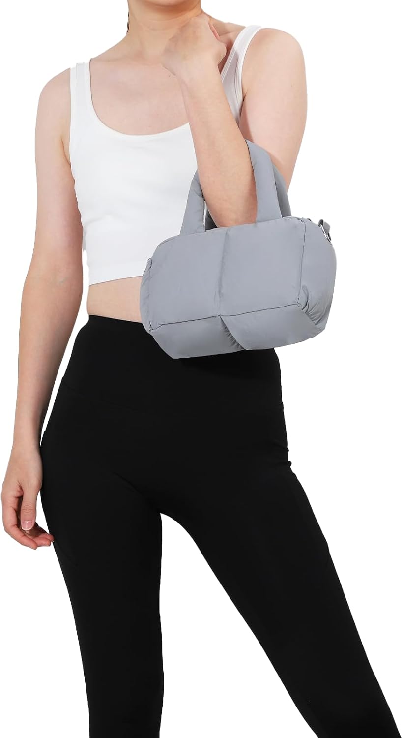 Oweisong Small Puffer Tote Bag for Women Quilted Puffy Crossbody Bag Padded Puff Purse Shoulder Handbag - Image 2