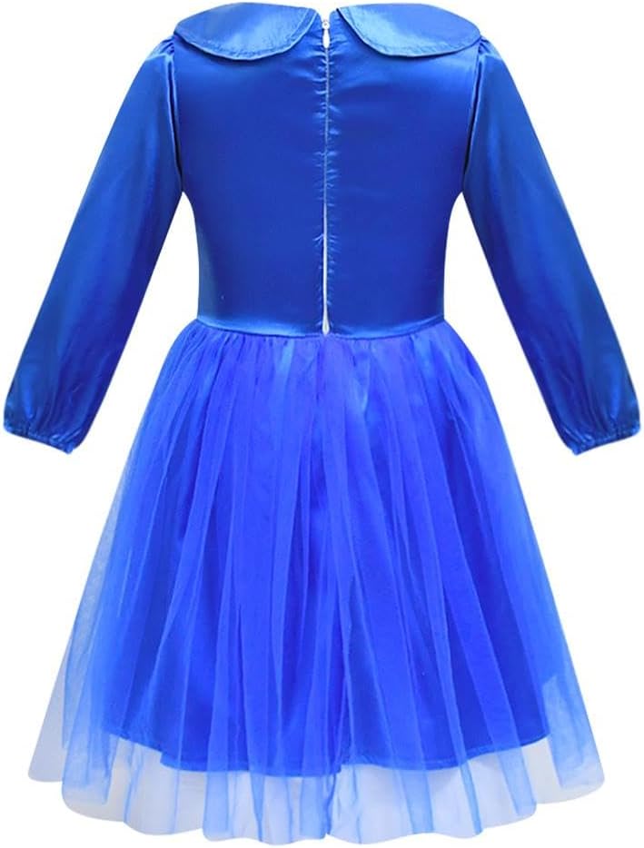Dressy Daisy Reading Books Blue Fancy Dress Up Costume Party Outfit with Red Bowknot Hair Hoop for Toddler and Little Girls