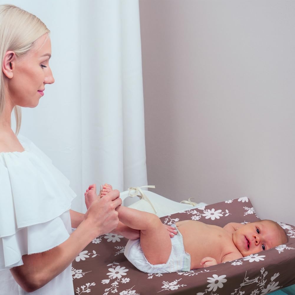 4 Pack Baby Girl Changing Pad Covers Sheets Set Soft Fitted Floral or Elephant Theme Baby Girl Mattress Covers Breathable Toddler Bed Sheets for Infant or Newborn Girls (Flower, Changing Pad Covers) - Image 5