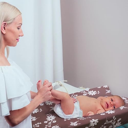 Miniatura 5 de Juego de 4 fundas para cambiador de bebé niña, suaves y ajustables con temática floral o elefante, fundas de colchón transpirables para bebés o