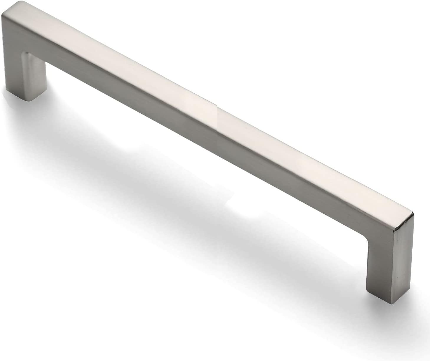 ANGSTROM 5-Pack Square Bar Pulls, Kitchen Cabinet Handle 6.3" (Brushed Nickel)