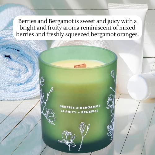 Large Berries Bergamot Candle With Vanilla, Grape & Cherry | Strong Scented Candles For Home, Relaxing Aromatherapy Candle | Natural Soy Candles For Men & Women 10.6 Oz, Wood Wicked Candle Clean Burn #TOP1