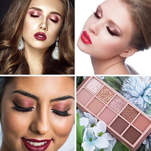 Bowjian Pink Eyeshadow Palette Korean Eyeshadow Palette Glitter Waterproof Longlasting Colorful Eyeshadow Palette Peach Shimmer Finishes Daily Natural Korean Makeup High Pigment Eyeshadow Palette Rose #TOP5