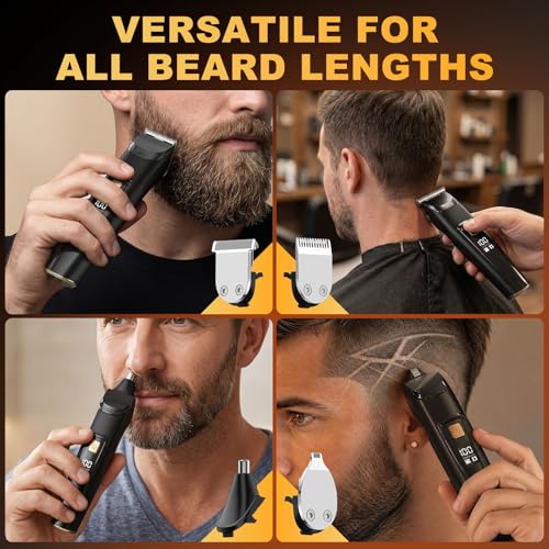 image for RICAF Beard Trimmer for Men, All-in-One Electric Razor & Hair Clipper,