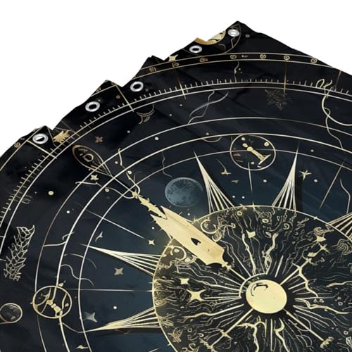 Rideau de douche astrologie imperméable et lavable pour salle de bain moderne - 4