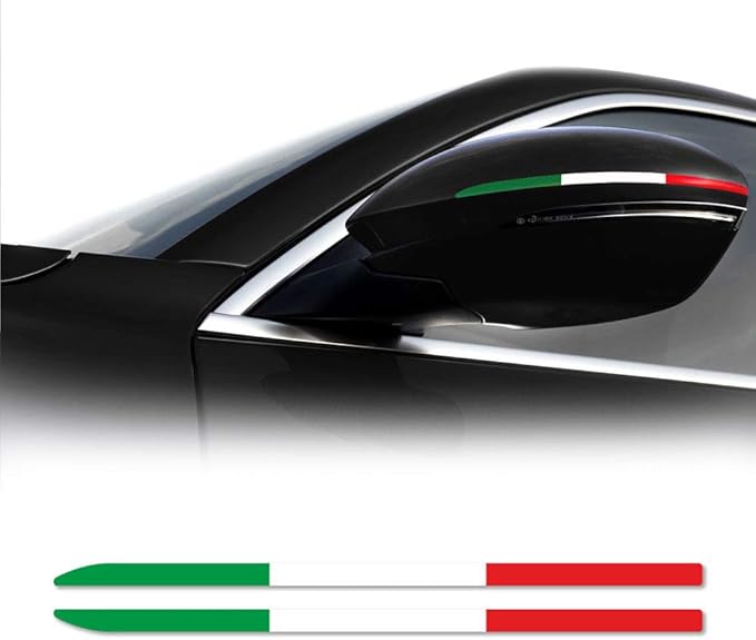 Strisce Adesive 3D Tricolore Italia Per Specchietti Alfa Stelvio - Design Sagomato, Colori Brillanti - Foto 8