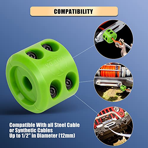 Y You Da Safe & Sound Winch Cable Hook Stopper, Silicone Rubber Stopper Protects Synthetic Winch Rope, Towing Hook, Cable Line For Atv Utv, Green #TOP5