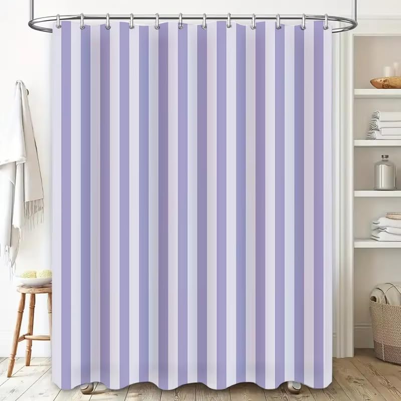 Rideau de douche 3D lavande imperméable 185 x 192 cm pour stopper les éclaboussures